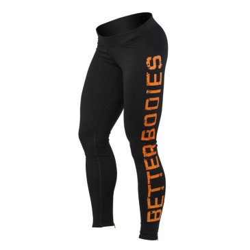 Better Bodies - Logo Tights Black Orange