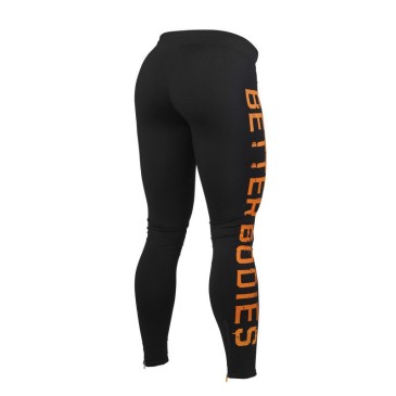 Better Bodies - Logo Tights Black Orange