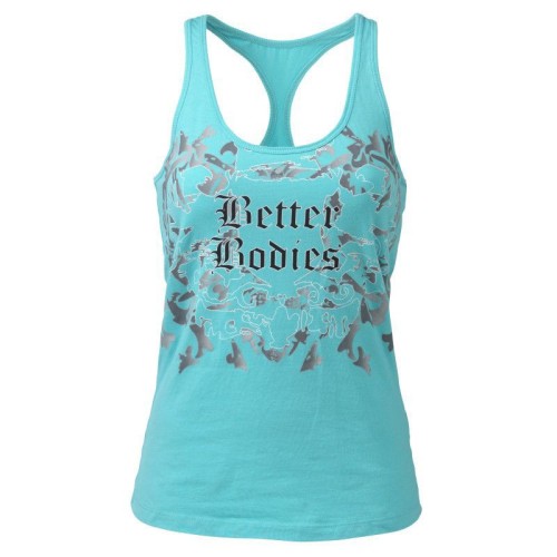 Better Bodies - Printed T-back - Aqua blue