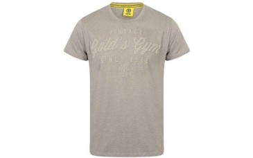 Gold's Gym Emboss Print T-Shirt - Grey | 26.90€ | MuscleBody.gr