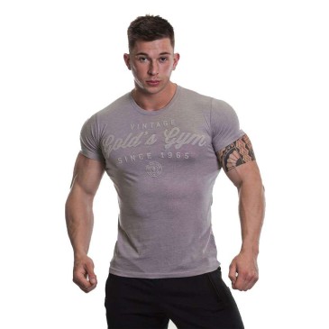 Gold's Gym Emboss Print T-Shirt - Grey | 26.90€ | MuscleBody.gr