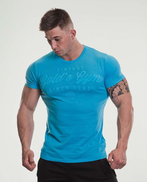 Gold's Gym Emboss Print T-Shirt - Blue