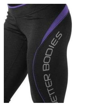 Better Bodies  Fitness Long Tights -Black/Purple | MuscleBody.gr