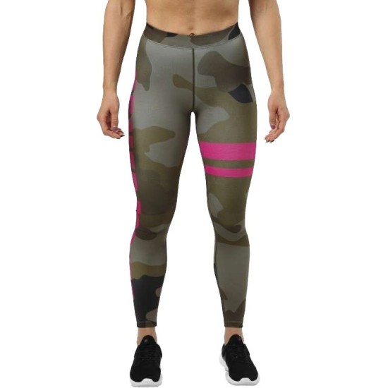 Better Bodies - Varsity stripe tights - Dark Green Camo