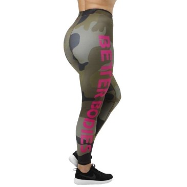 Better Bodies - Varsity stripe tights -Dark Green Camo | Musclebody.gr