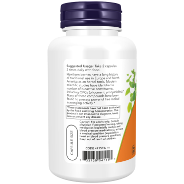 Now Foods Hawthorn Berry 540mg-100vcaps | MuscleBody.gr