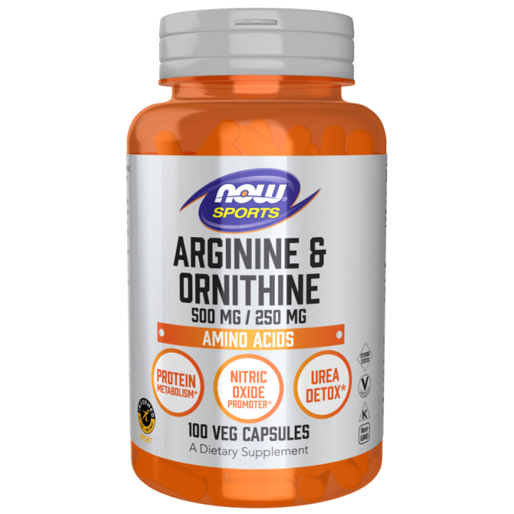 NOW Foods Arginine & Ornithine 100caps | MuscleBody.gr