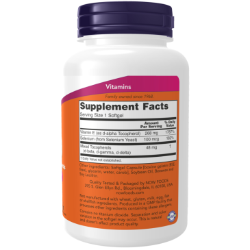 Now Foods E-400iu & Selenium 100softgels | MuscleBody.gr