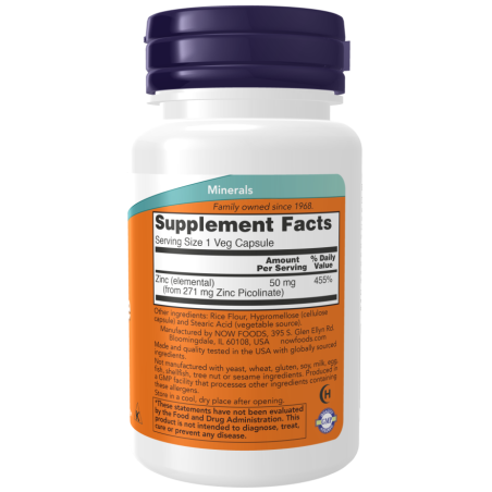 Now Foods Zinc Picolinate 50mg 60vcaps