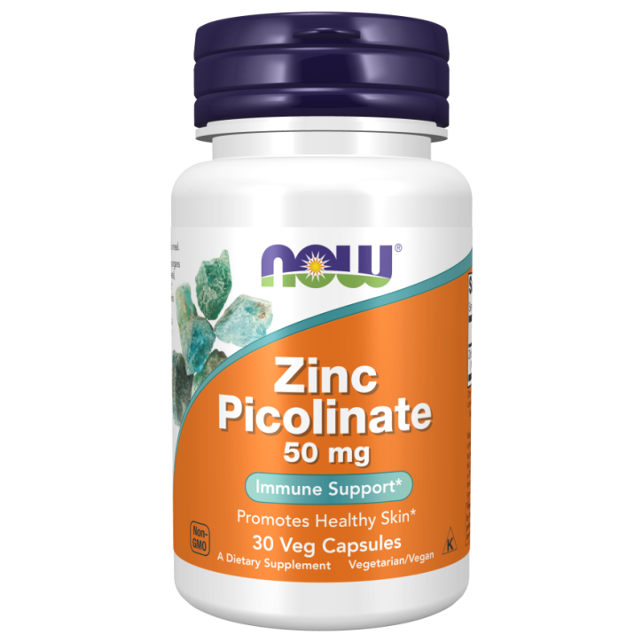 Now Foods Zinc Picolinate 50mg 60vcaps | MuscleBody.gr