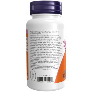 NOW Ubiquinol 100mg 60softgels | MuscleBody.gr