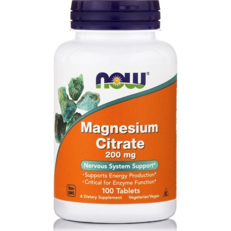 Now Foods Magnesium Citrate 200mg 100 tabs | 14.90€ | MuscleBody.gr