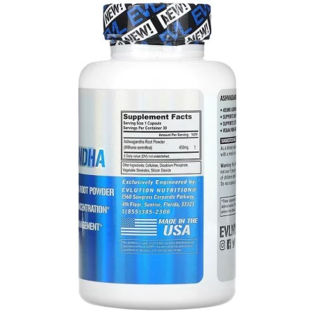 EVL Nutrition Ashwagandha 450mg 30vcaps