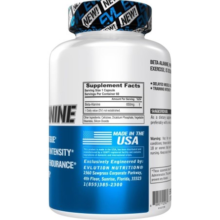 EVL Nutrition Beta Alanine 60caps